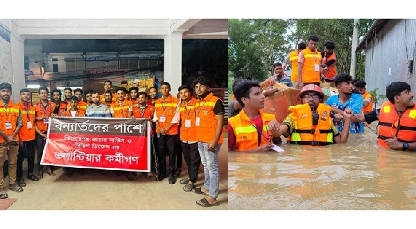 বন্যার্তদের পাশে দাঁড়িয়েছে কিশোরগঞ্জ ফায়ার সার্ভিসের ভলানটিয়াররা