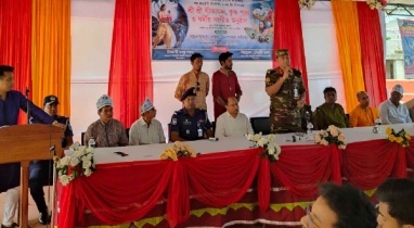 বন্যার্তদের পাশে থাকার প্রত্যয় নিয়ে কিশোরগঞ্জ জেলায় জন্মাষ্টমী উদযাপিত